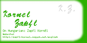kornel zapfl business card